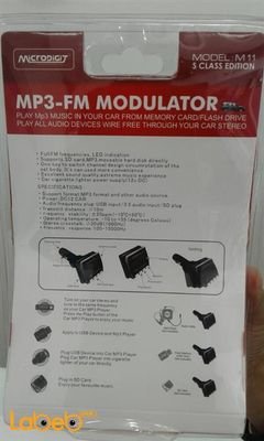 Microdigit MP3 FM Modulator - 12-24V - USB - remote control - M11