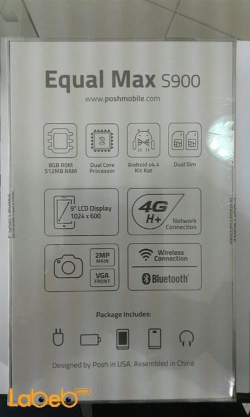 Posh Equal S900 tablet - 8GB - 9inch - 2MP - Dual Sim - white