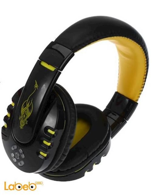 سماعات أذن لاسلكية - تدعم بلوتوث - لون أصفر - V8