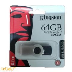 فلاش كينجستون - 64 جيجابايت - USB 3.0 - أسود - Kingston 101 G3