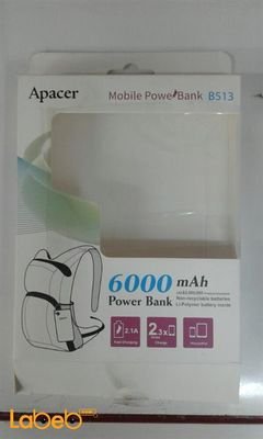 Apacer Power Bank - 6000mAh - Black color - B513 Model