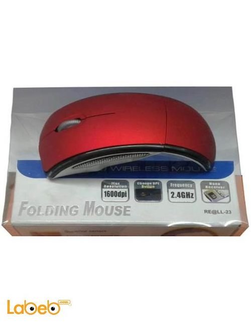 Crystal Wireleess mouse - USB - 1600DPI - Red color - RE@LL-23