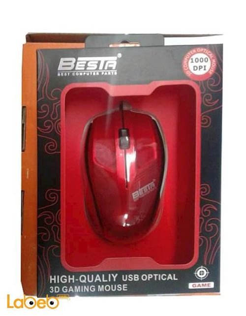 Besta 3d gaming mouse - 1000dpi - red - USB - bt-603
