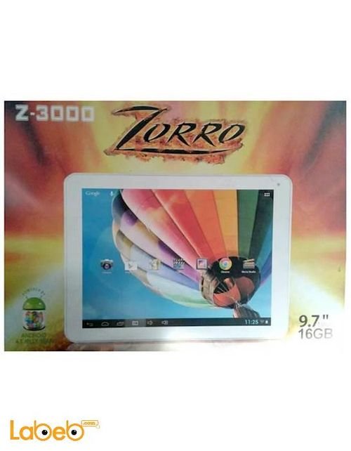 تابلت زورو Z-3000 - ذاكرة 16 جيجابايت - 9.7 انش - لون ابيض