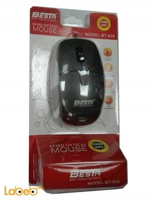 BESTA Optical mouse - black color - USB port - BT-805