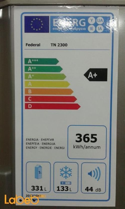 Federal Refrigerator top frezer - 464 liters - silver - TN-2300