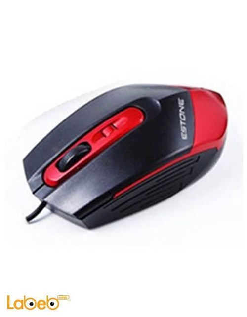 Estone computer Wired Mouse - 1000DPI - Black & Red - M5