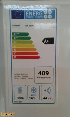 Federal Refrigerator top freezer - 549 liters - White - TN-2600