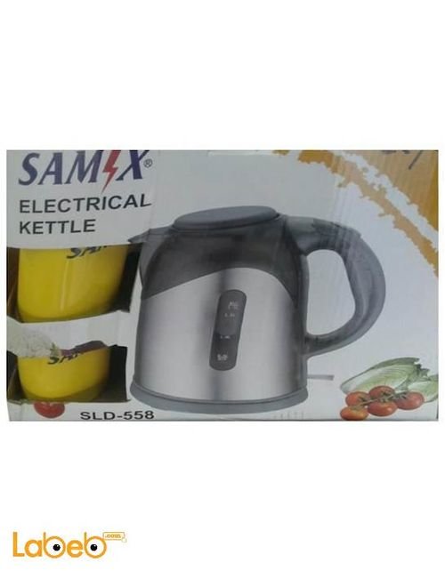 غلاية كهربائية سامكس - 2000 واط - فضي - كاسات هدية - SLD-558