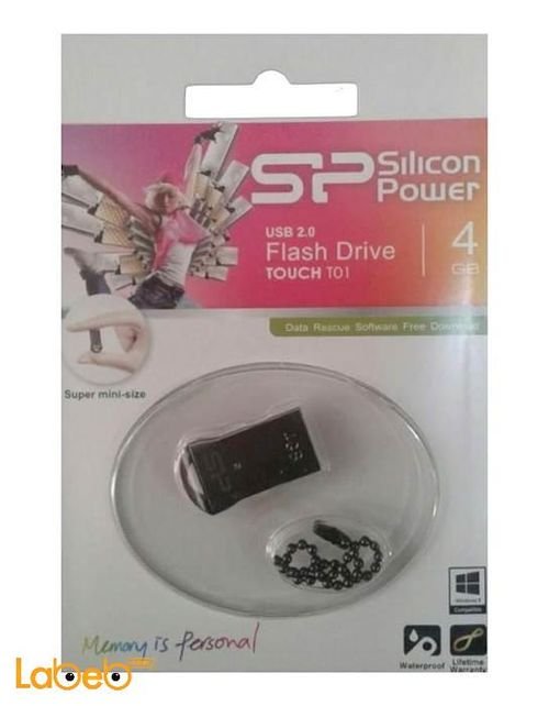 Silicon Power Usb 2.0 Flash Drive - 4GB - Silver - touch T01
