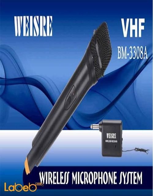ميكروفون لا سلكي WEISRE - لون اسود - موديل VHF DM-3308A