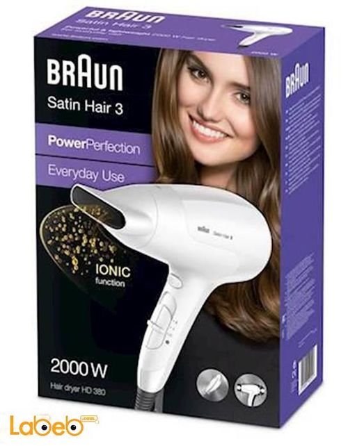 مجفف الشعر براون - ساتين هير 3 - 2000 واط - موديل HD380