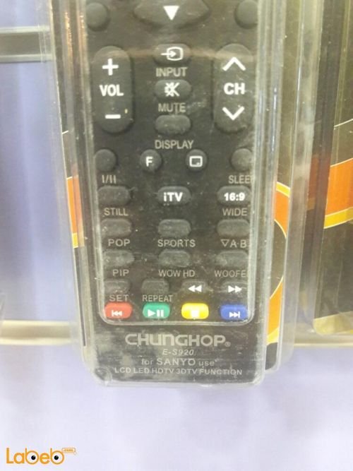 جهاز تحكم عن بعد للتلفزيون chunghop sanyo - أسود - موديل E-S920