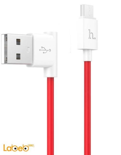 hoco cheese style 2 in 1 metal charging cable - 120cm - Red - U1
