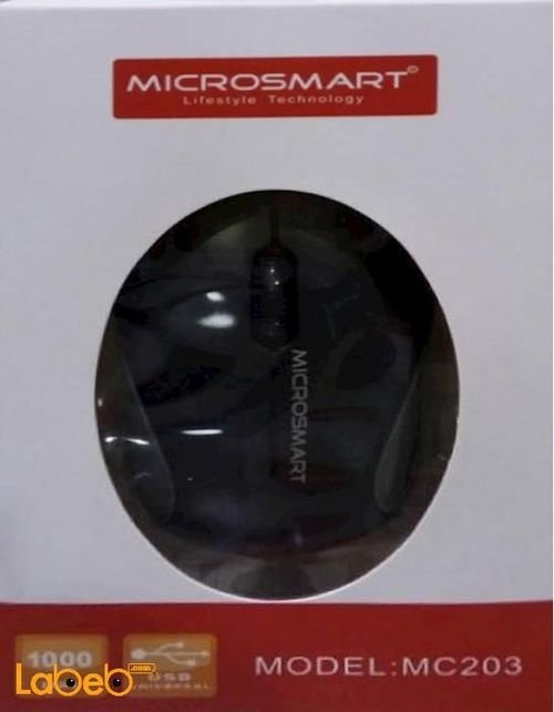 Micro smart mouse - 1000DPI - USB - Black color - MC203 model