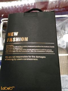 غطاء حماية new fashion - لموبايل ايفون 7 - مع فراشة فضية - أسود