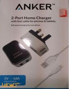 Anker home charger & cable - phones & tablets - 2xUSB - A214002