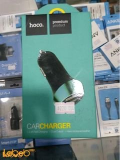 Hoco car charger - Dual Output - 2.4A - Black color - UC202