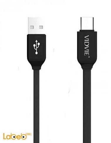 كابل شحن ومزامنة Vidvie - لجميع الأجهزة - طول 2 متر - USB - اسود