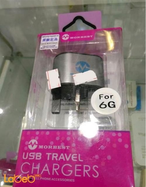 morbest mains USB Travel charger - iPhone 6G - 2400mAh - silver