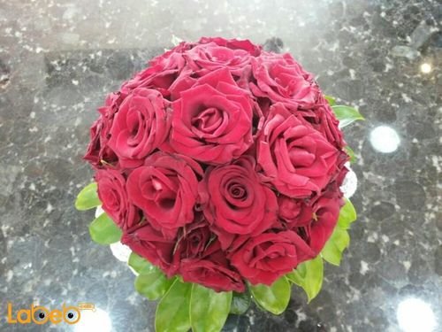 Bride Bouquet Holder - Rose flower - Red color