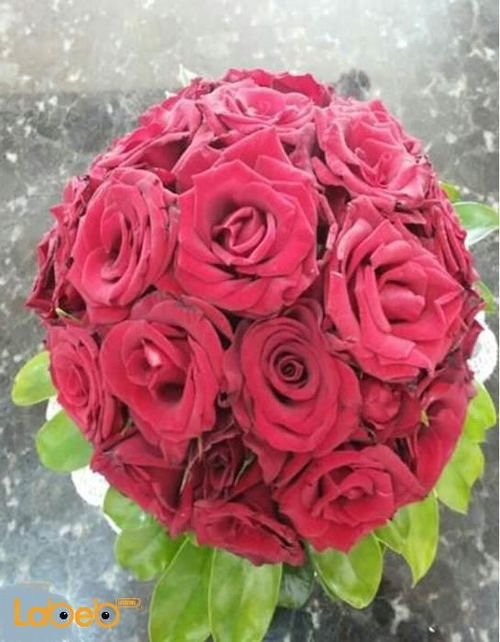 Bride Bouquet Holder - Rose flower - Red color