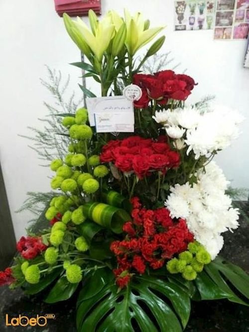 Flower bouquet - Lily - red rose - craze - Dutch Green