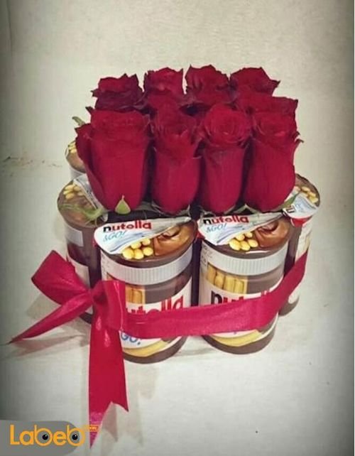 Flowers Coordinated - red rose flower - nutella chocolate