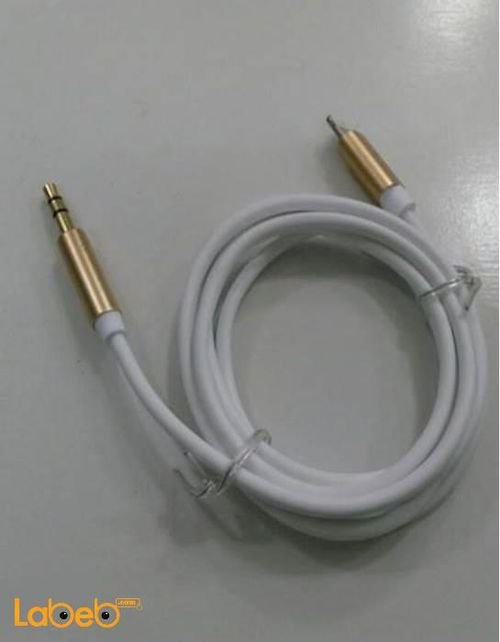 AUX mobile cable - for iphone 7 - 3.5 mm - white color