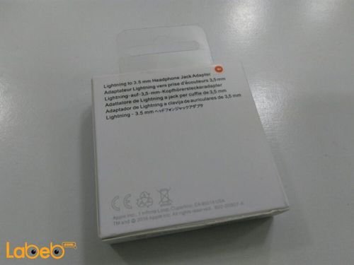 وصلة aux ابل - مناسبة لأجهزة الايفون - منفذ 3.5 ملم - لون أبيض