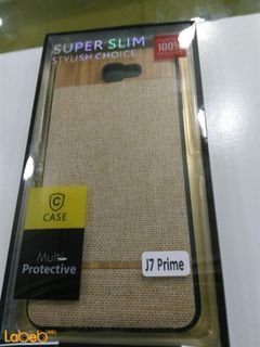Case mobile back cover - for J7 prime smartphone - Gold color