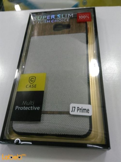 Case mobile back cover - for J7 prime smartphone - Grey color
