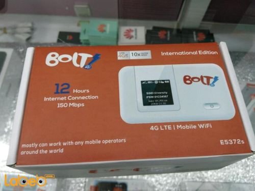 Bolt 4G LTE mobile wifi - 150mbps - 12 hours - white - E5372s