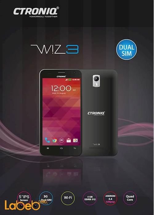 Ctroniq Wiz 3 smartphone - 8GB - Dual sim - 5inch - Black