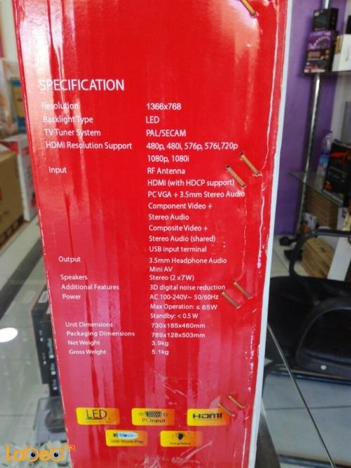 Nikai LED TV - 32 inch - 1366x768 p - black - NTV3272LED9 model