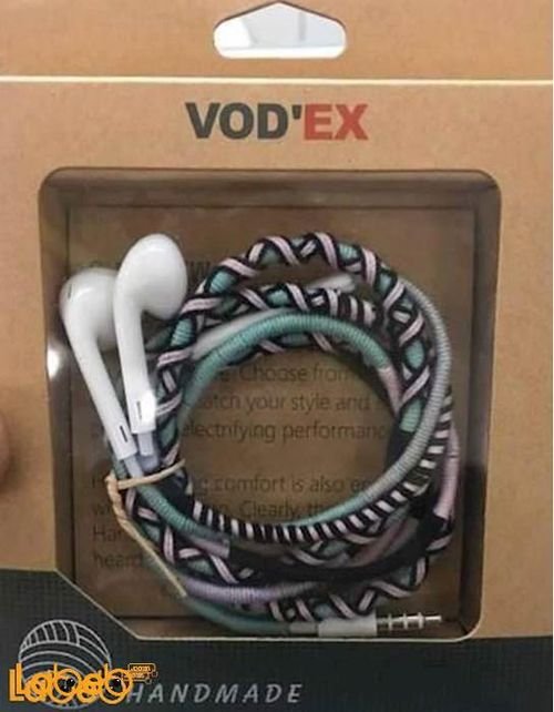 Vod'ex headphones - universal - microphone - blue and pink color
