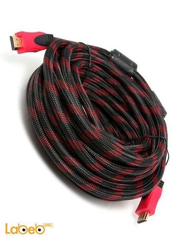 كابل HDMI - طول 10 متر - سرعة عالية - لون أسود وأحمر