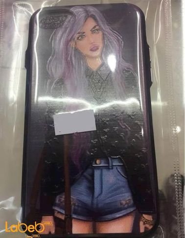 Mobile Back cover - for iPhone 6 &6s &7 - black with girl