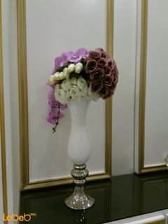 Artificial flowers White vaze - white purple & pink flowers