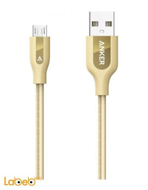 Anker PowerLine + Micro USB - 0.9m - Gold color - A8142HB1