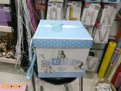 صندوق هدايا الاطفال الاولاد - مع كتابة كلمة baby - لون أزرق