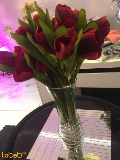 Artificial flowers vaze - red tulip - white & purple flowers