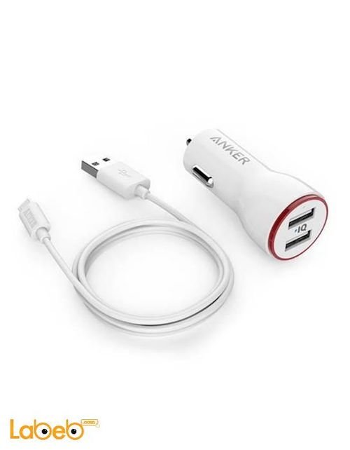 Anker 2-Port USB Car Charger - Universal - white - B2310022