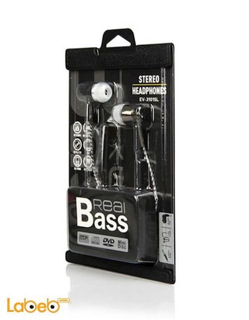 REALBASS stereo headphone - black color - 1.5m - EV-3101SL