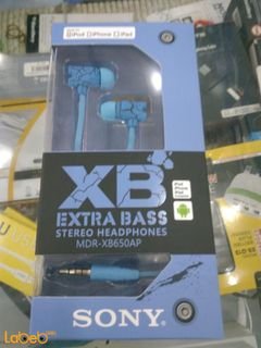 Sony Extra Bass Stereo Headphones - blue color - MDR-XB650AP