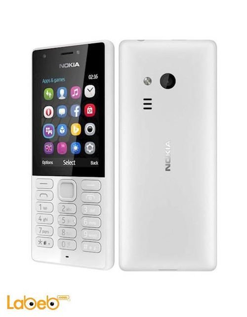 Nokia 216 Dual sim mobile - 16MB RAM - 2.4inch - White color