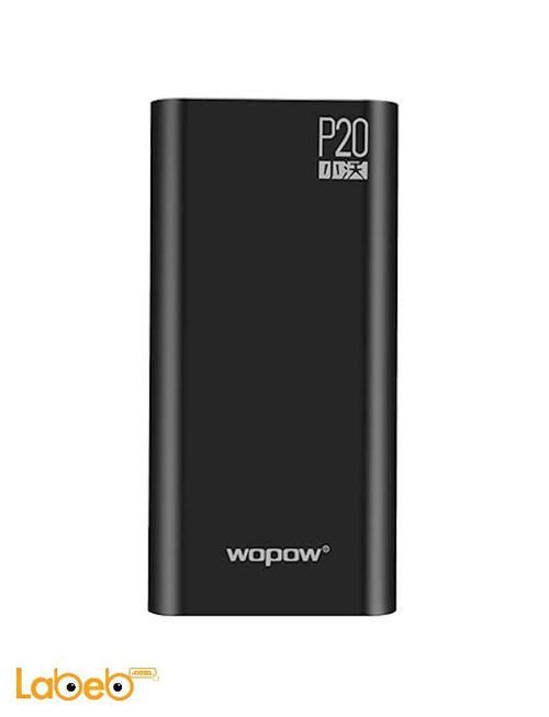 Wopow Power Bank - 20000mAh - 3 USB ports - Black - P20 model
