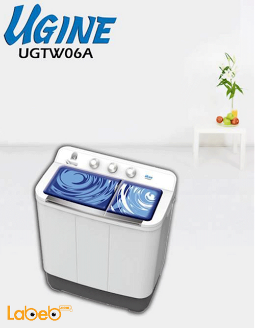 Ugine Twin Tub Washing Machine - 6Kg - White - UGTW06A model