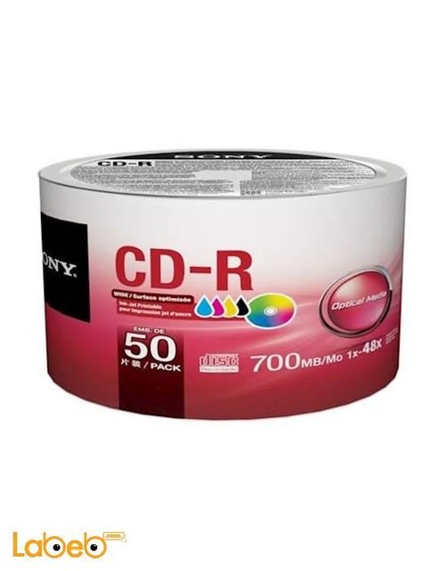 SONY CD Recordable Media - 700 MB - 50 Pack Spindle - CD-R 48x