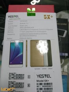 Yestel smartphone - 16GB - 5inch - gold color - 5X+ model